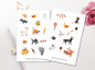 Preview: Halloween Tiere Sticker Set